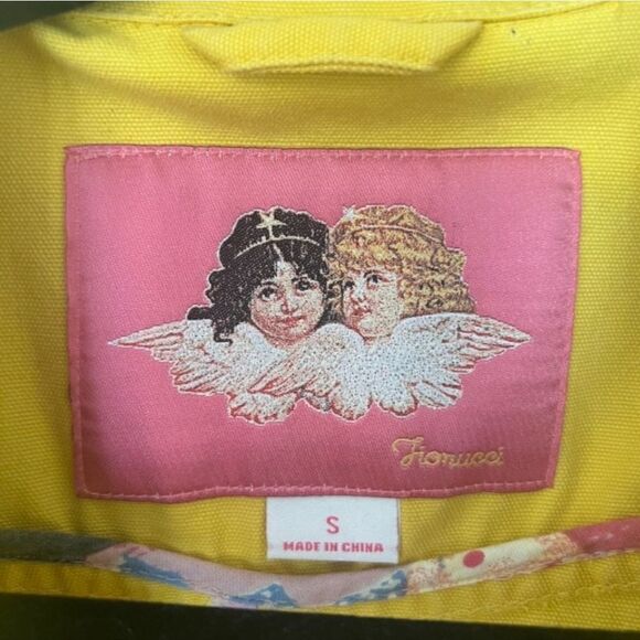 Vintage Very Good '90's Fiorucci Yellow Cotton Twill Trench Coat w/Belt Sz Small - Picture 3 of 9